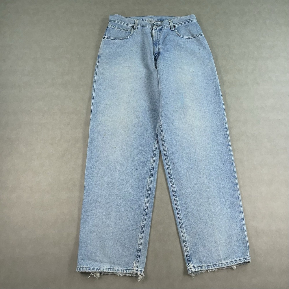 Vintage 90s Levi's 595 Baggy Wide Leg Jeans Denim Blue Size 34x34 Y2K Grunge